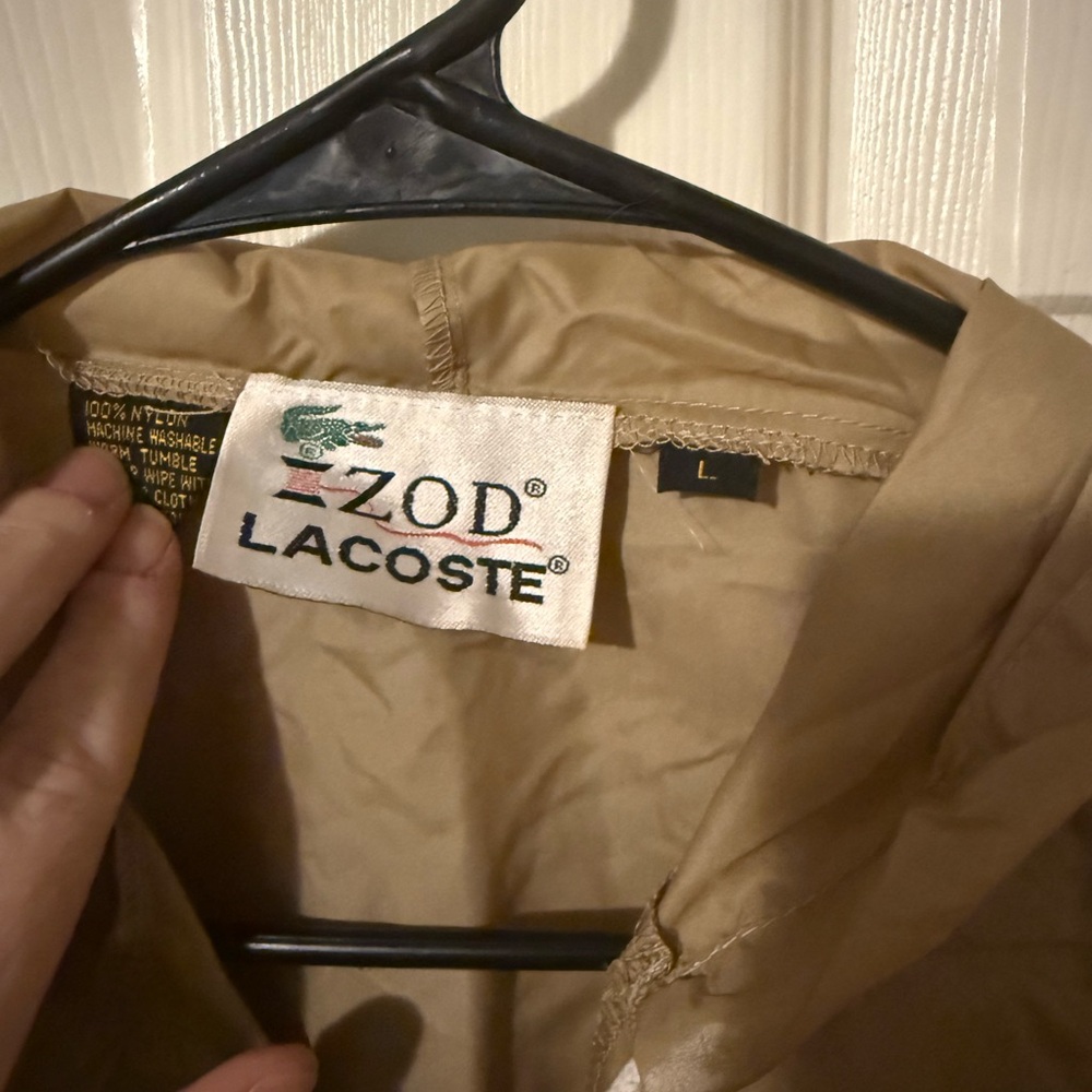 Vintage NWT. Lacoste Tan Windbreaker Jacket. Size L - Picture 2 of 5